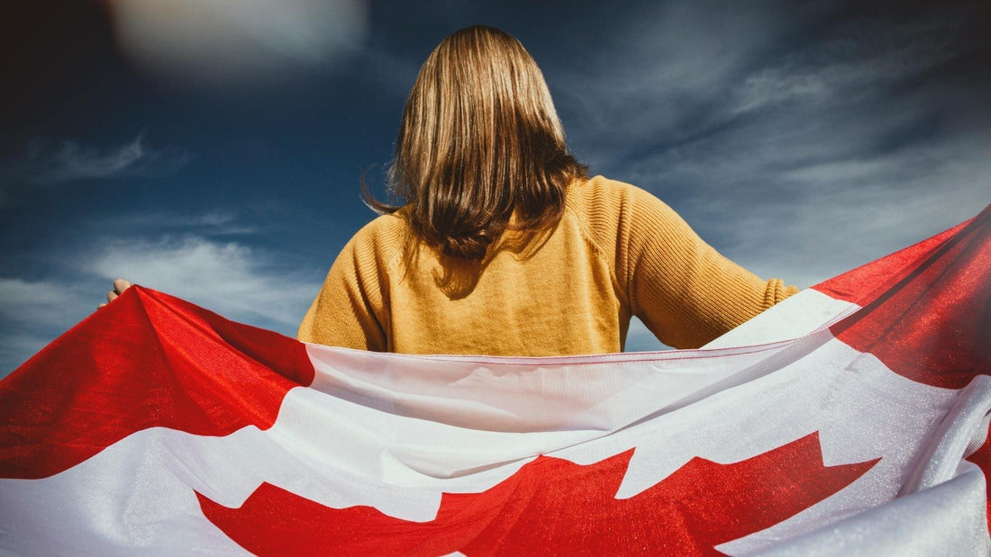Woman Holding Canada Flag