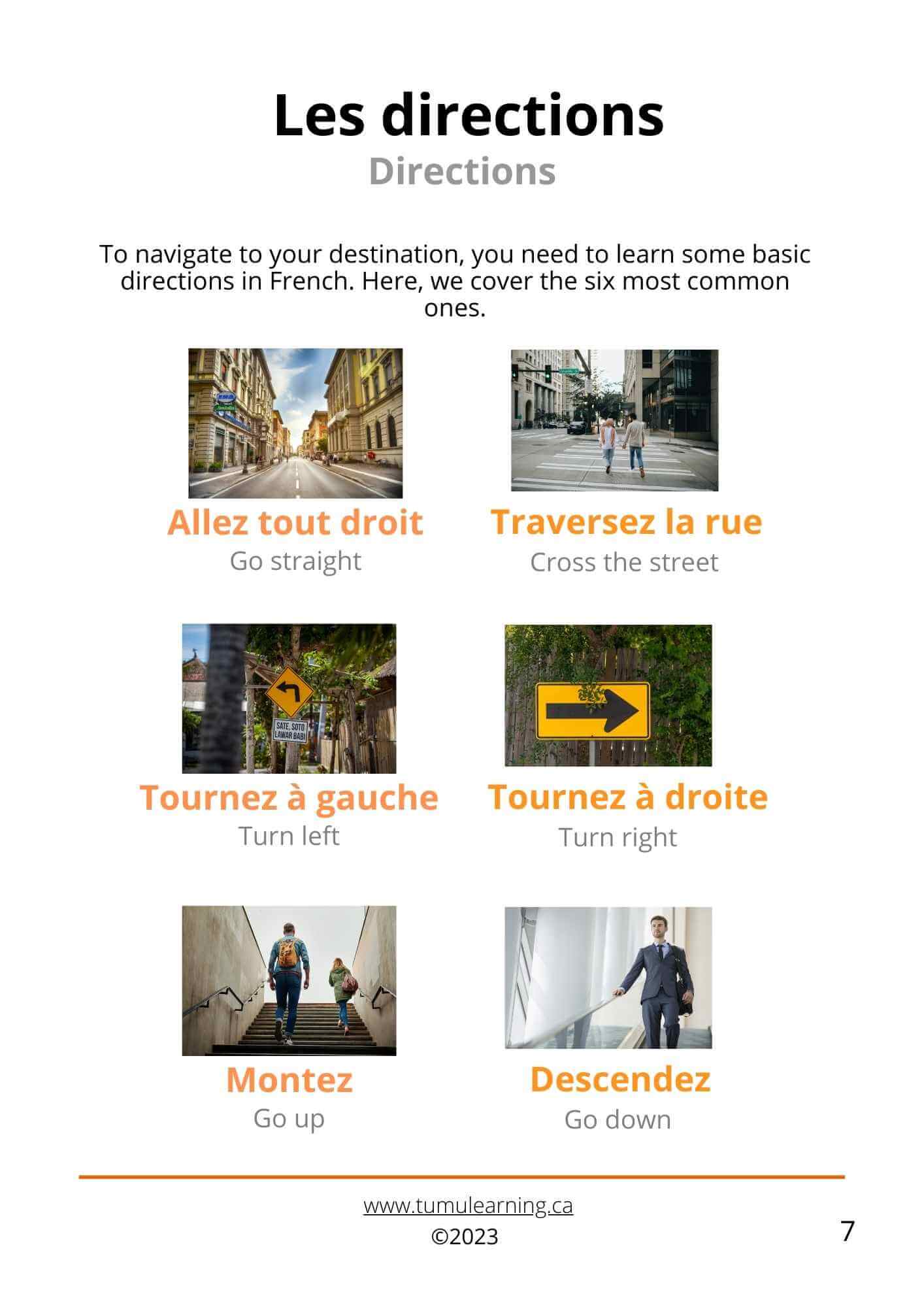 Directions in French